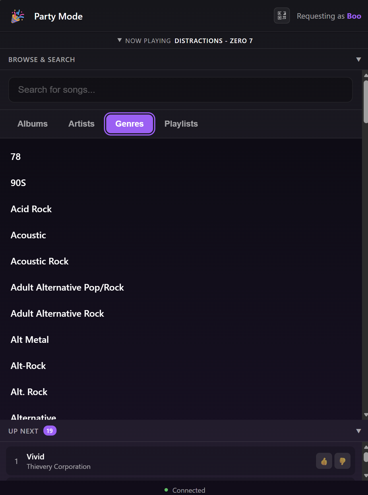 PartyMode Guest - Browse Genres