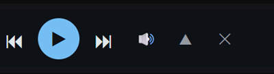 The mini HUD — transport and mute only