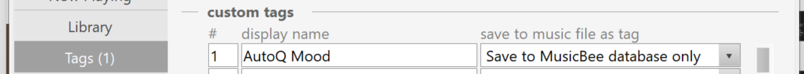 MusicBee Custom Tags Configuration